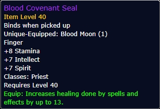 Blood Covenant Seal wow sod phase 2